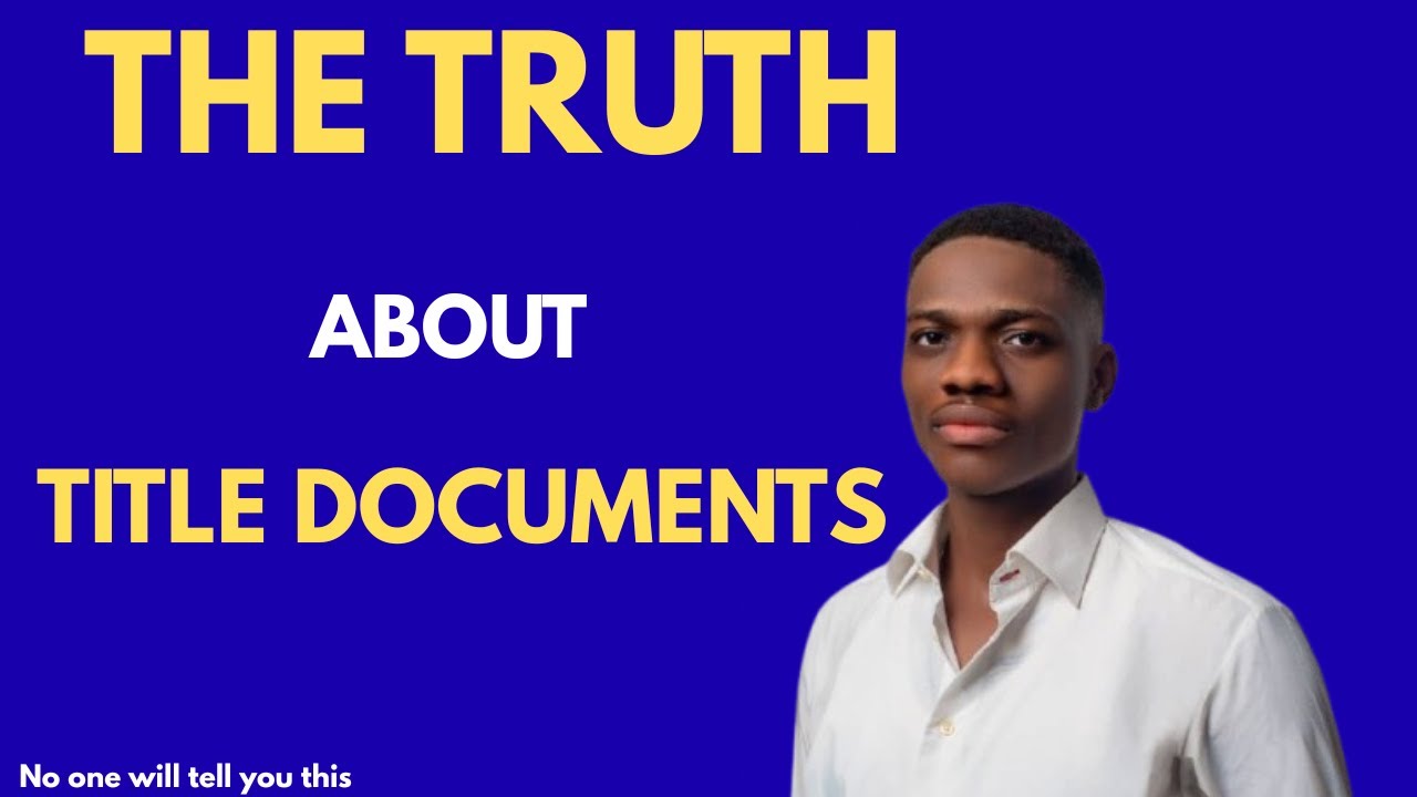 What Is a Title Document? | The Legal Proof of Property Ownership Explained || Land Documents 