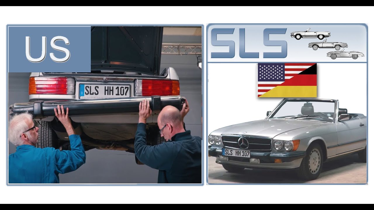 Demontage Mercedes 560 SL R107 US Stoßstange hinten