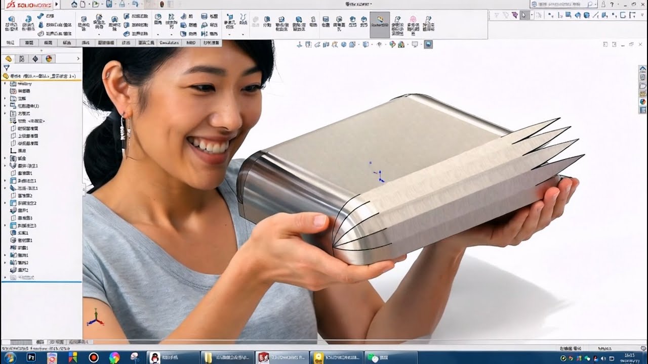 SolidWorks钣金设计：球面钣金直接展开（Spherical sheet metal is directly unfolded）