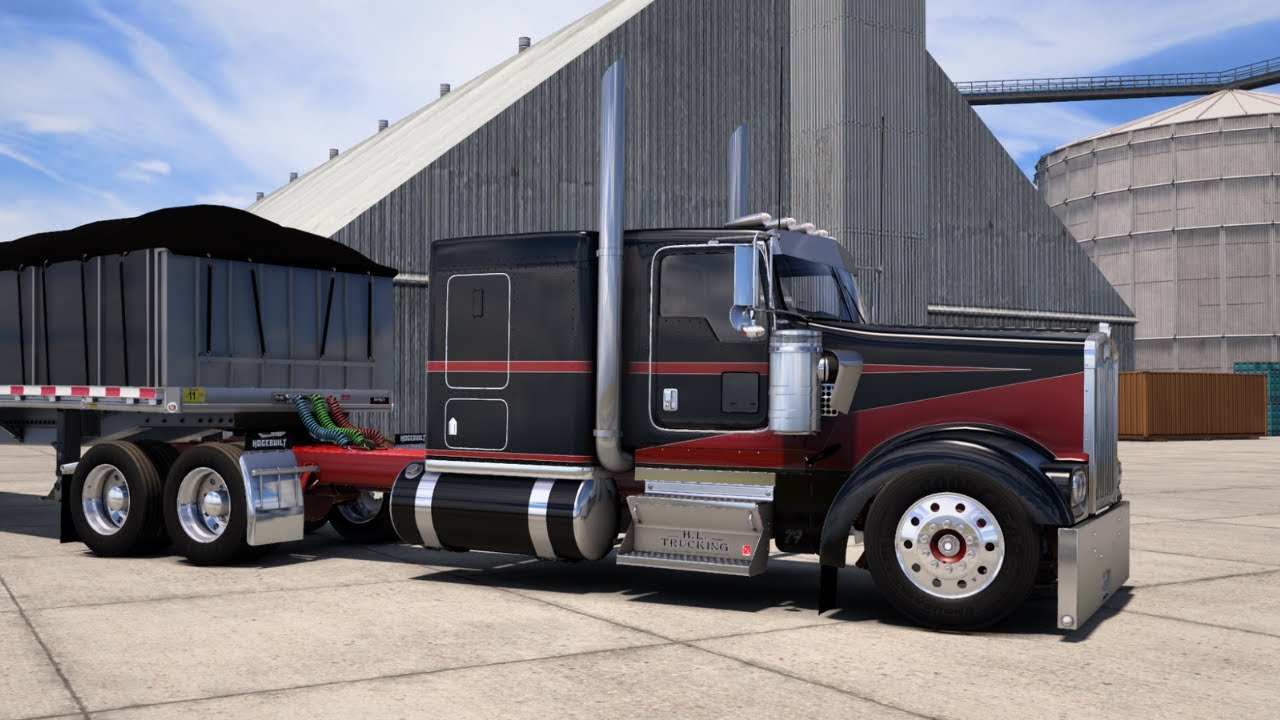 Heavy Haul Flatbed Trucking - (Custom Kenworth W900L) - CAT 6NZ - American Truck Simulator