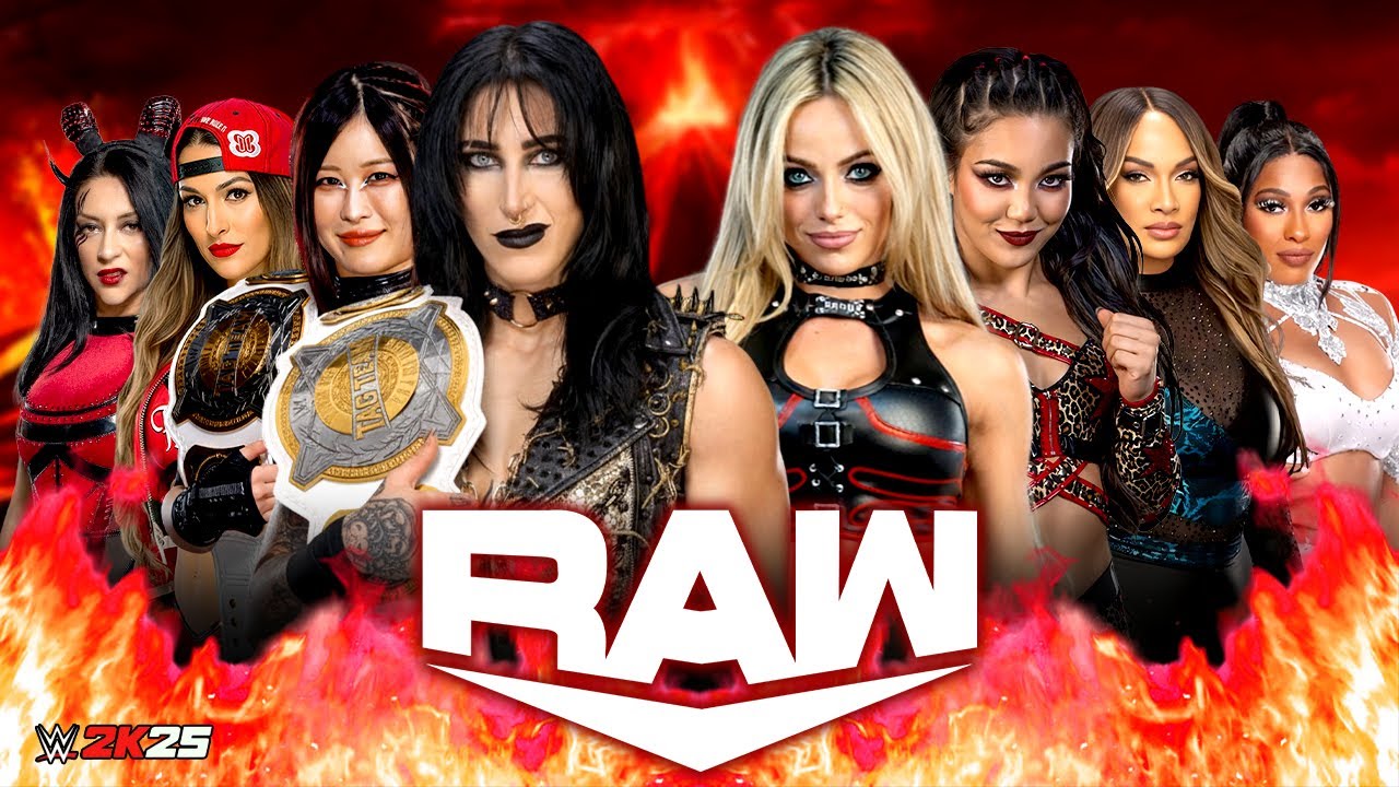 Rhea Ripley Iyo Sky Nikki Bella Stephanie vs Liv Morgan Roxanne Nia Jax Lash Legend - WWE 02/Feb/26