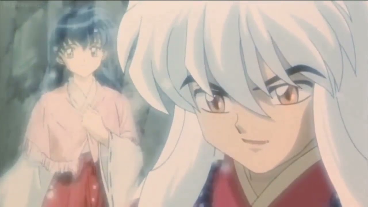Inuyasha hugs Kagome