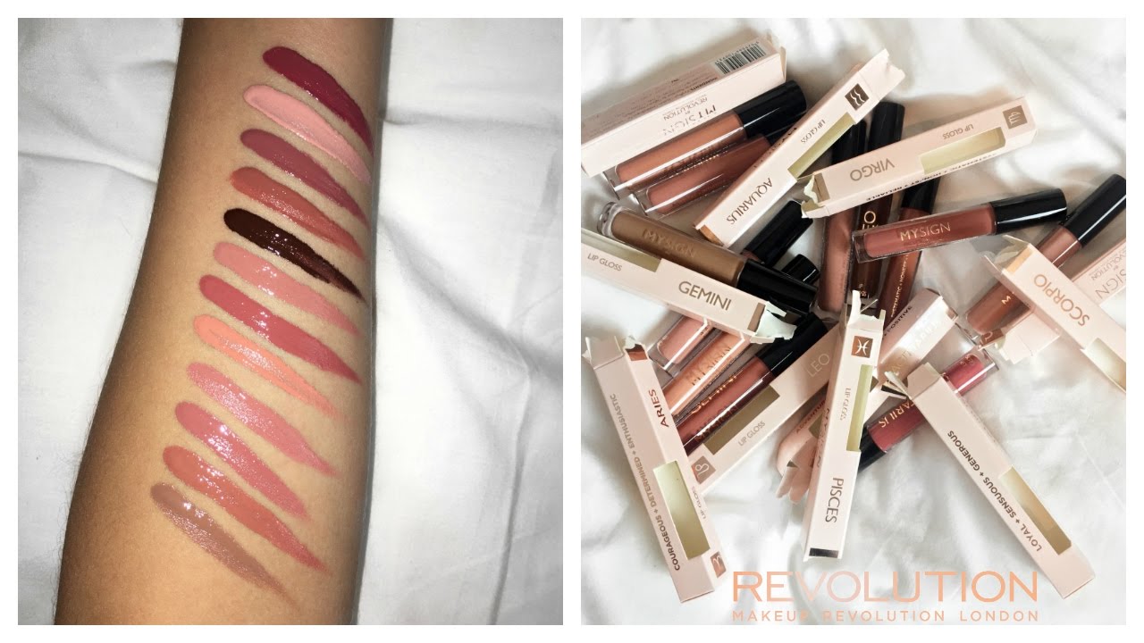 MY SIGN COLLECTON LIPGLOSS SWATCHES | Makeup Revolution