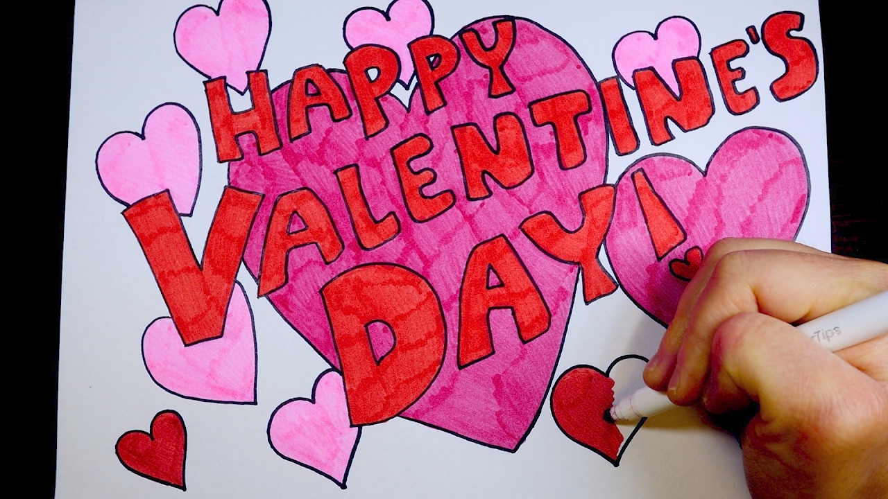 How To Draw Happy Valentine's Day | Kids Coloring Video