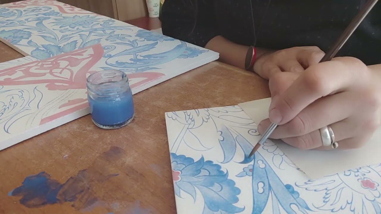 Tile painting, ceramic painting technique , ÇİNİ BOYAMA TEKNİĞİ.