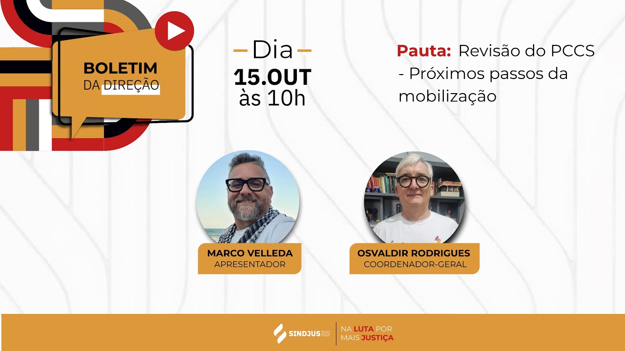 Boletim da Direção | 15 de outubro: Revisão do PCCS - Próximos passos da mobilização