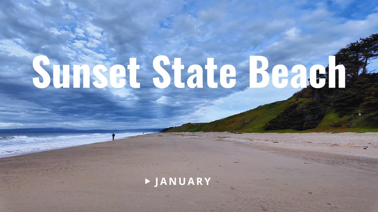 [4K] Sunset State Beach | Gentle Ocean Waves | California Walks