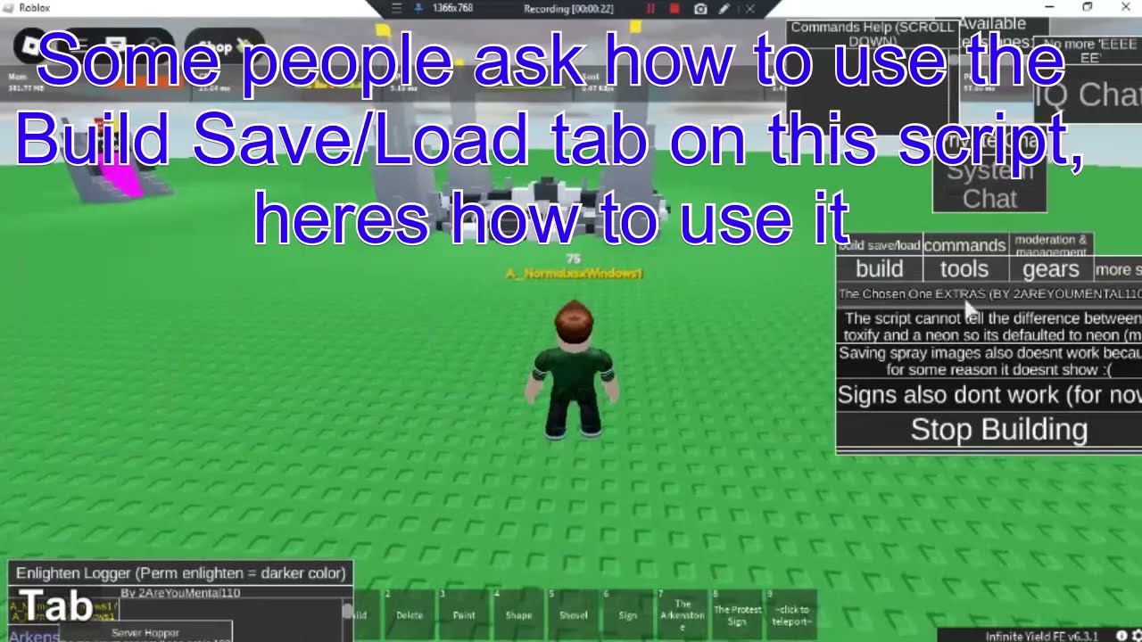 [The Chosen One] How to SAVE BUILDS and LOAD THEM onto other servers (ROBLOX EXPLOITING)
