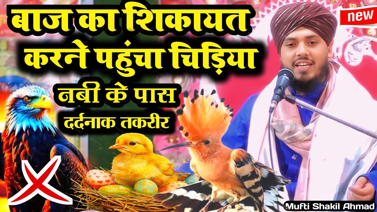 Mufti Shakil Ahmad |चिड़िया का बच्चा उठाया बाज शिकायत करने लगा नबी के पास Taqreer 2025✓
