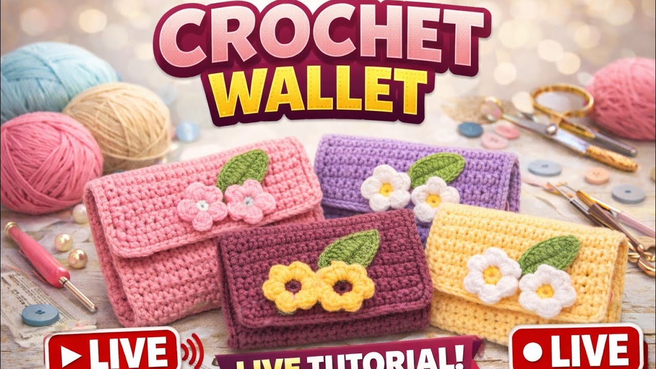 Elegant Handmade Crochet Wallet 💎 | Step-by-Step LIVE Tutorial