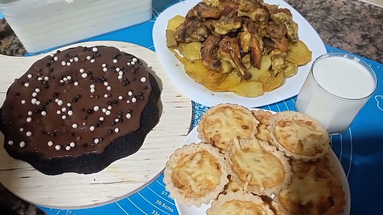 اليوم4رمضان اسهل طريقة ريب دجاج مشوي فى الفرن كيكة هرنيس بدون سكر