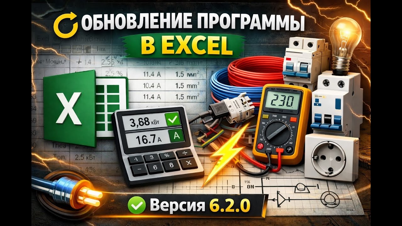 Обновление расчетной программы в Excel 6.2.0