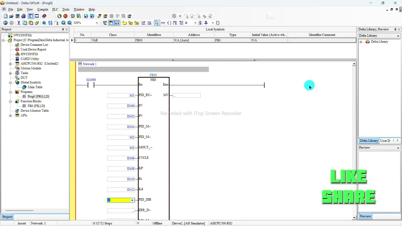DELTA PLC ISPSOFT AH SERIES [ PID ] PROGRAMMING