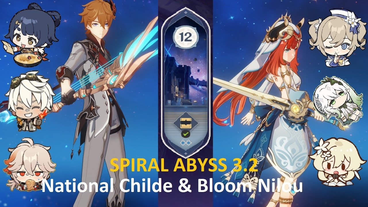 Childe National Team and F2P Nilou Bloom Team - Genshin Impact Abyss 3.2 - Floor 12 9 Stars