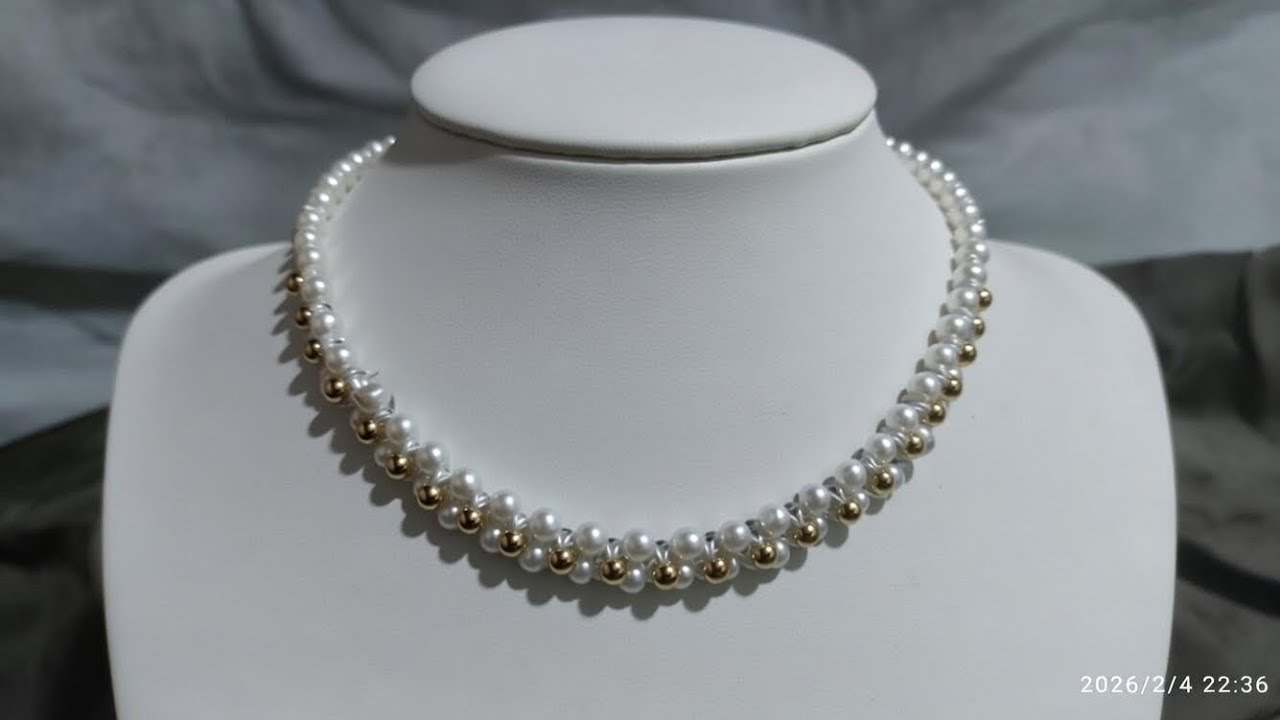 Pearl nacklace simple and easy tutorial diy