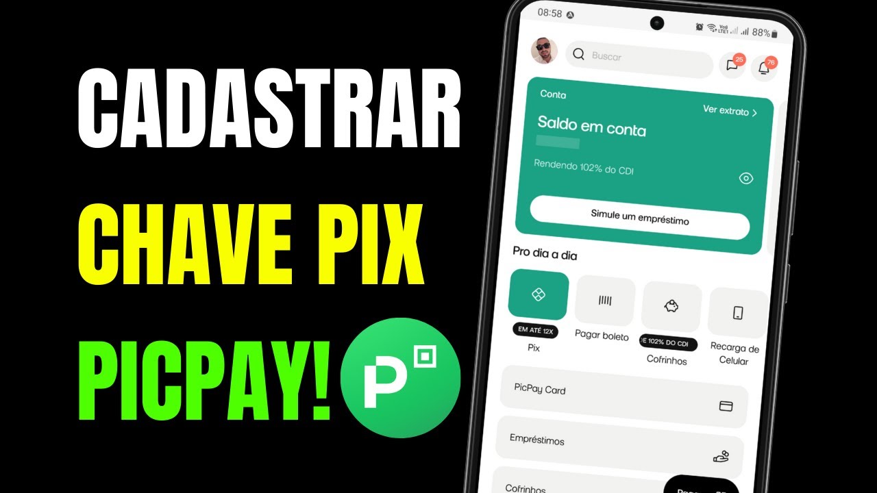 COMO CADASTRAR CHAVE PIX NO PICPAY