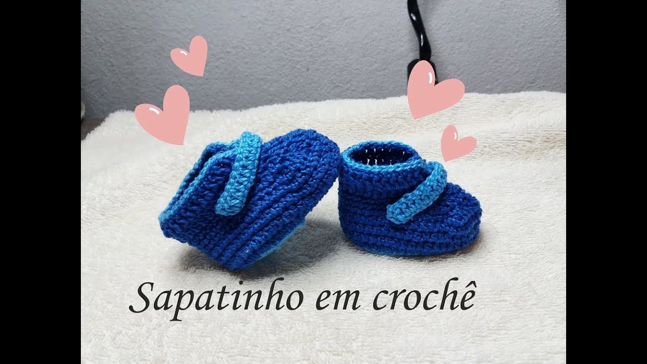 Sapatinho de crochê para bebê menino - passo a passo