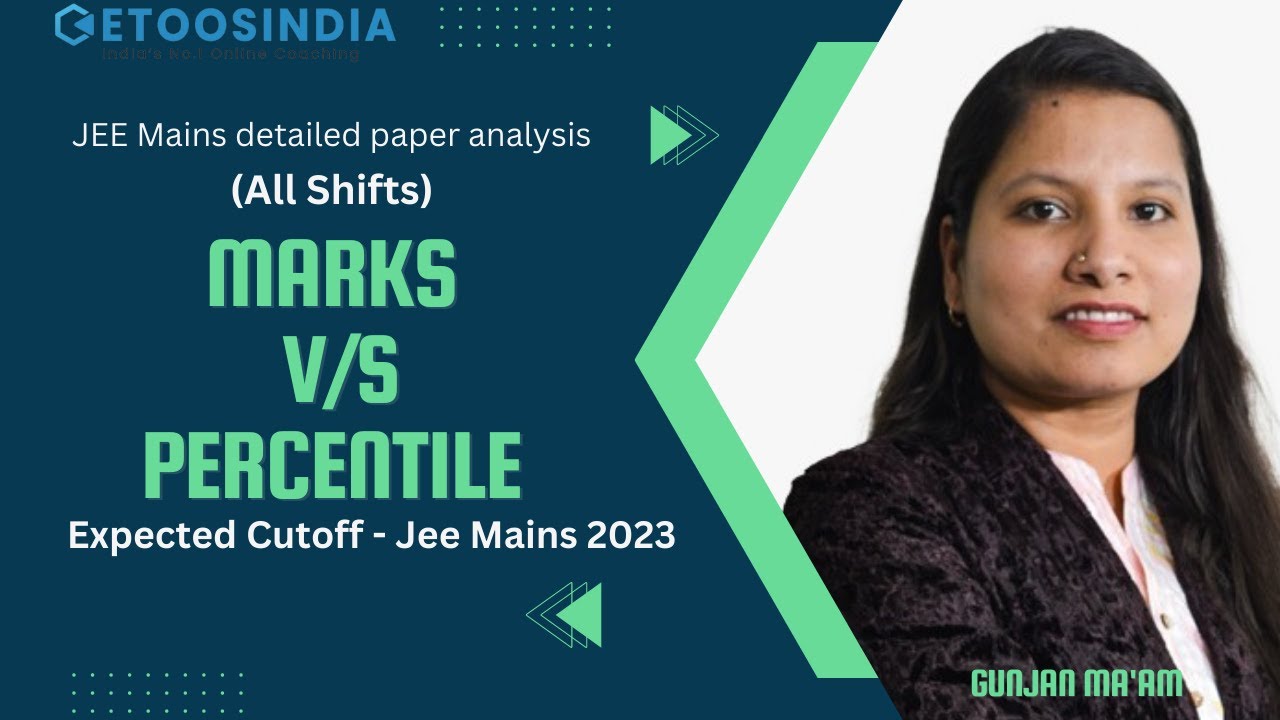 JEE Mains detailed paper analysis | Marks vs Percentile | Expected cutoff - JEE mains 2023