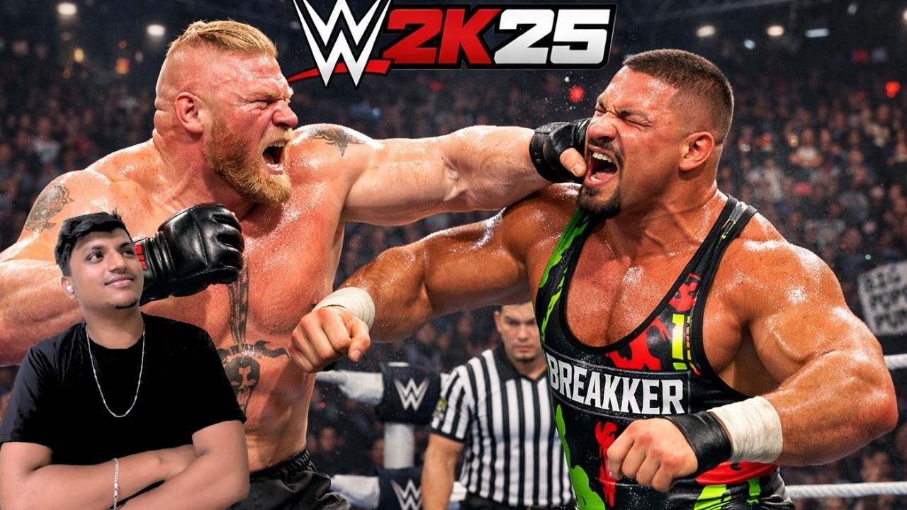 WWE 2K25 - Brock Lesnar Vs Bron Breakker - Full Match at King Of Ring Tournament