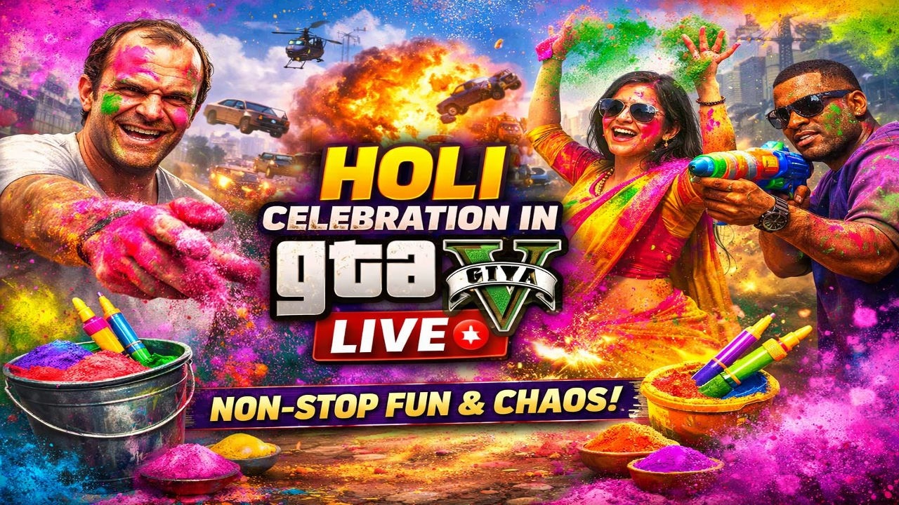 Holi Celebration in GTAV  | LIVE 🔴