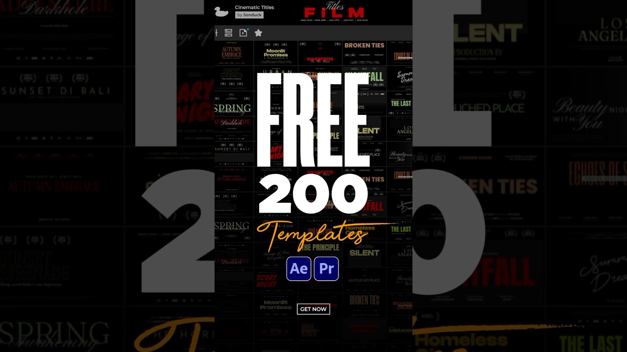 200 бесплатных шаблонов After Effects и Premiere Pro!