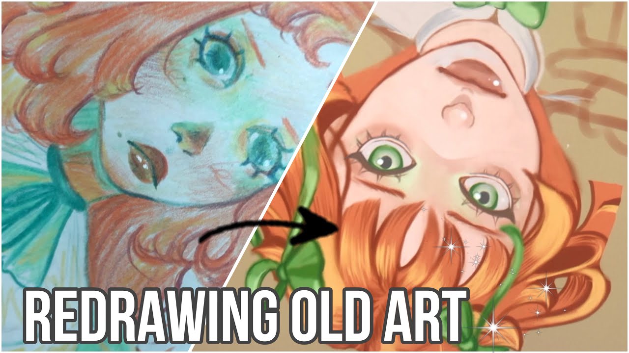 Redrawing old art 🌞 -redibujando dibujos antiguos- tradicional a digital 