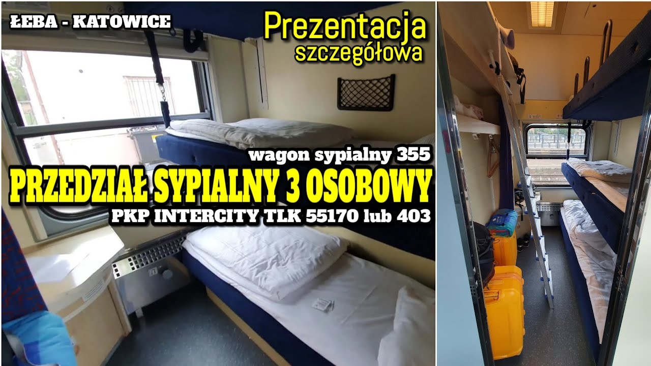 Przedział Sypialny 3 Osobowy (triple) i Wagon Sypialny - PKP InterCity TLK 55170 403 wagon 355 s3 IC