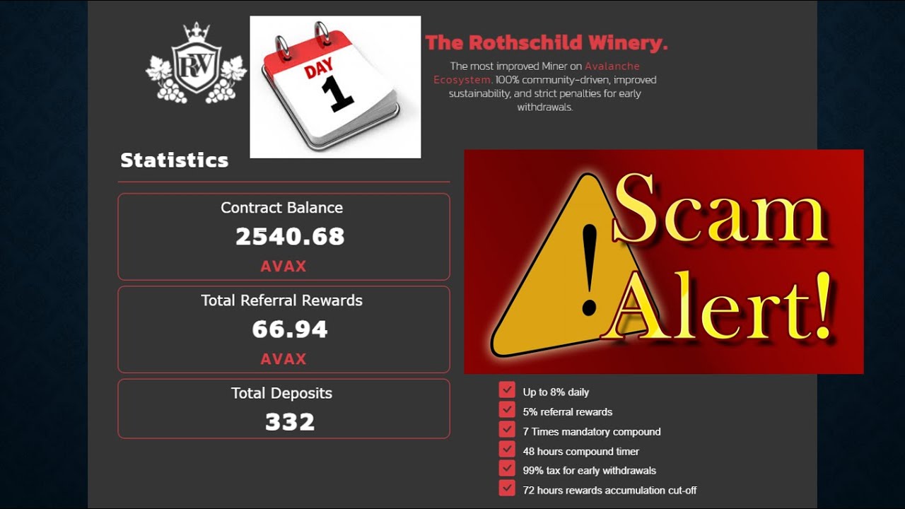 Day 1 of the RothsChild Winery AVAX Mining Ex Ruber Miner Scam | People Have Been Scam ALERT