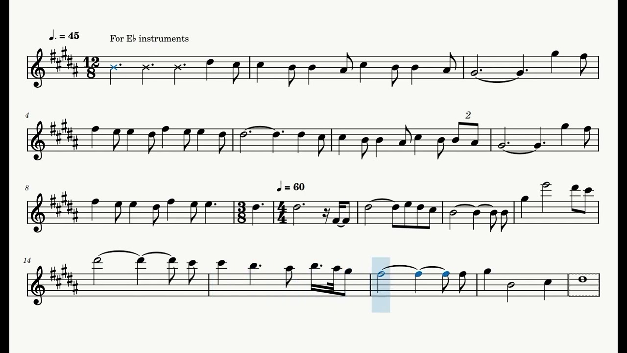 Once Upon A Time In The West (Sheet Music Play Along) [Eb Instruments - E♭ Instruments]