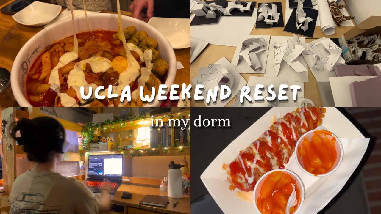 ucla weekend reset vlog!🌱🫧 | weekend in dorm, study, clean, eat and more!