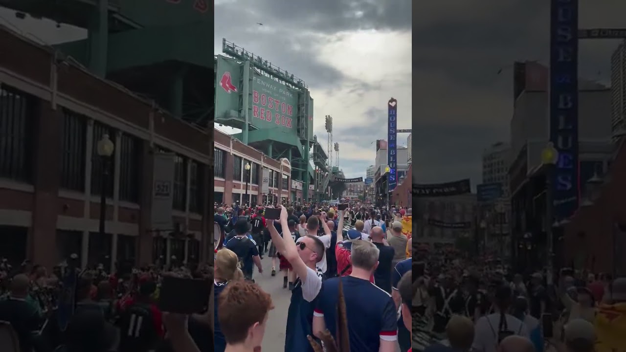 Thousands of Scotland Fans March to Fenway Park for a Red Sox Game