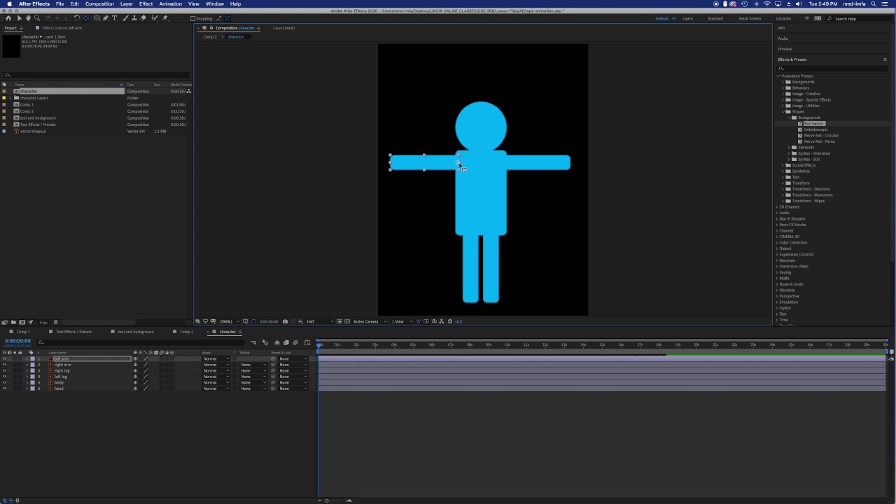 Visual Design for Multimedia - Adobe After Effects - Pre comps / nested compositions