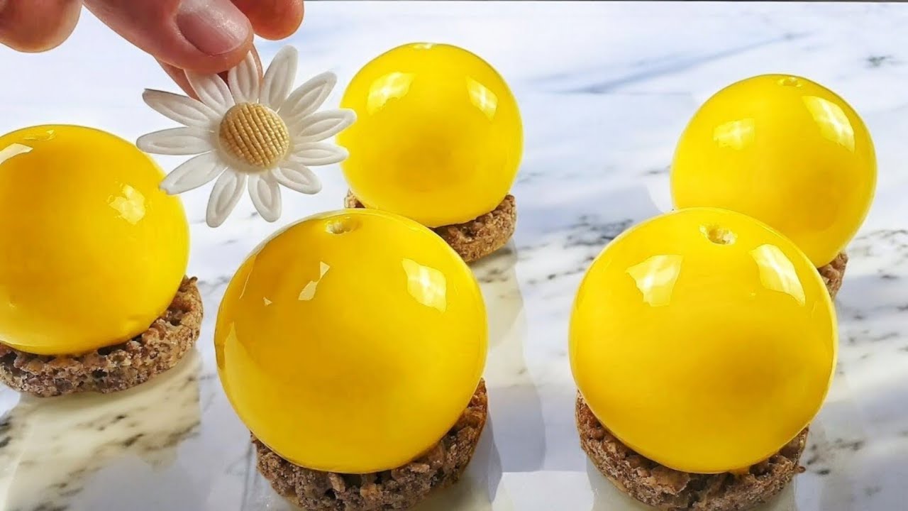 Lemon Yogurt Mousse Cake Recipe [ Mirror Glazed ]