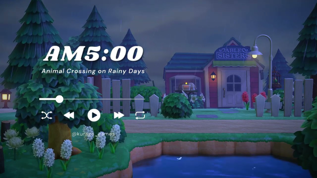 あつ森BGM「午前5時」雨の日｜Animal Crossing Rain BGM +  Hourly Music Playlist 🎧
