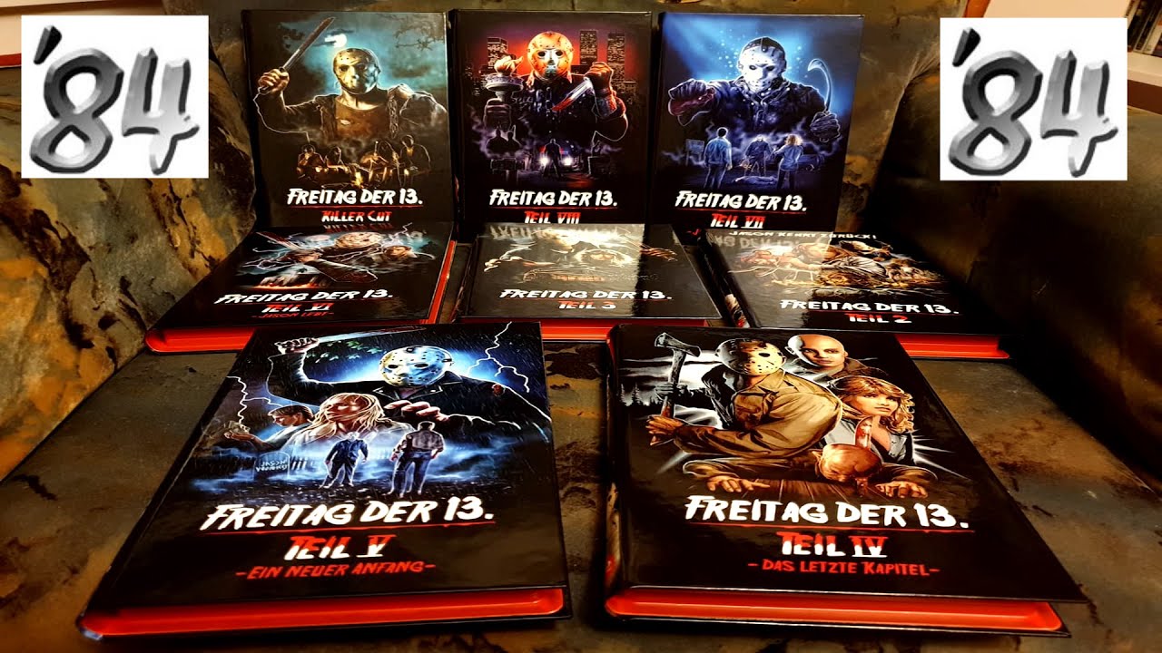 FREITAG DER 13. Große Blu-Ray Hartboxen '84 Entertainment Teil 2-8+Remake Jason Voorhees Unboxing