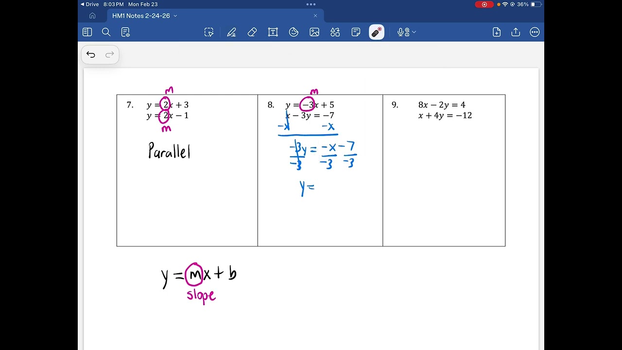 HM1 Parallel and Perpendicular Lines 