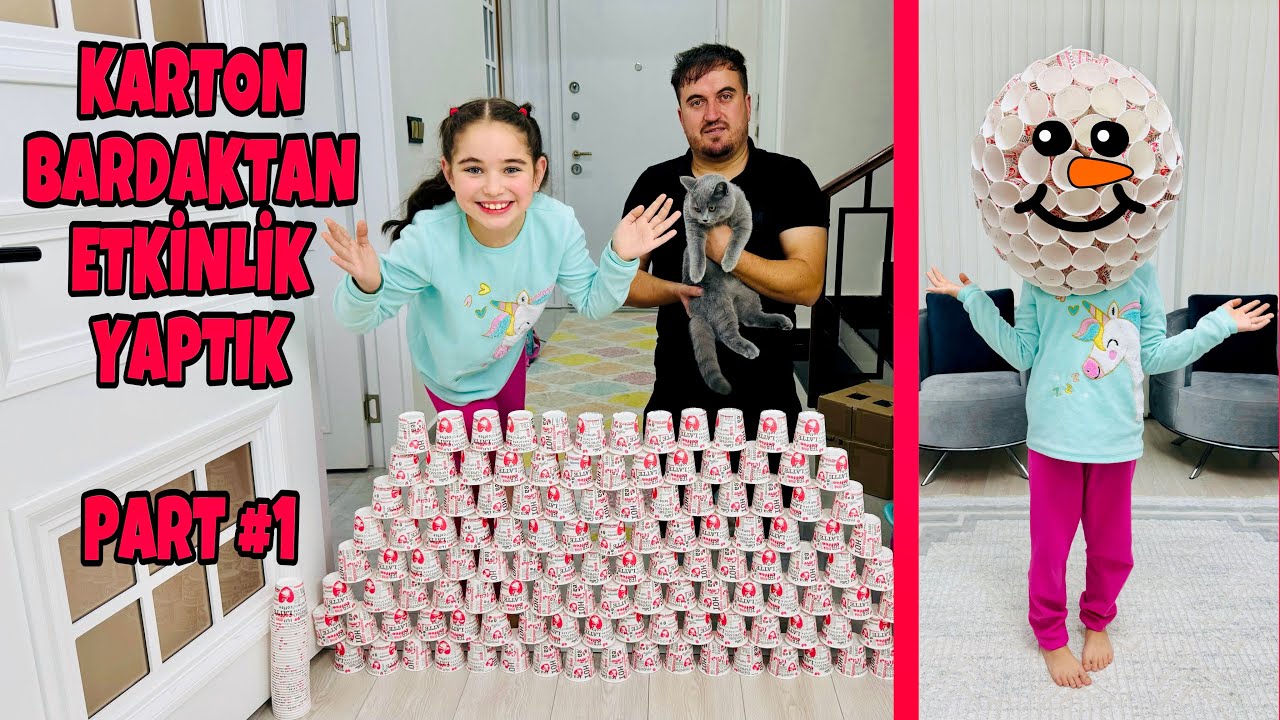 KÂĞIT BARDAKLAR İLE ŞAHANE BİR ETKİNLİK YAPTIK !! SONUNA DİKKAT !!! Part #1
