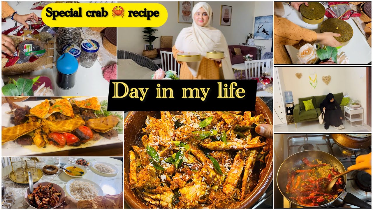 നാട്ടിൽനിന്ന് വന്നപ്പോൾ ഒളിപ്പിച്ചു വെച്ചത്😉Dayinmylife 🌸special crab Ghee roast recipe 🦀