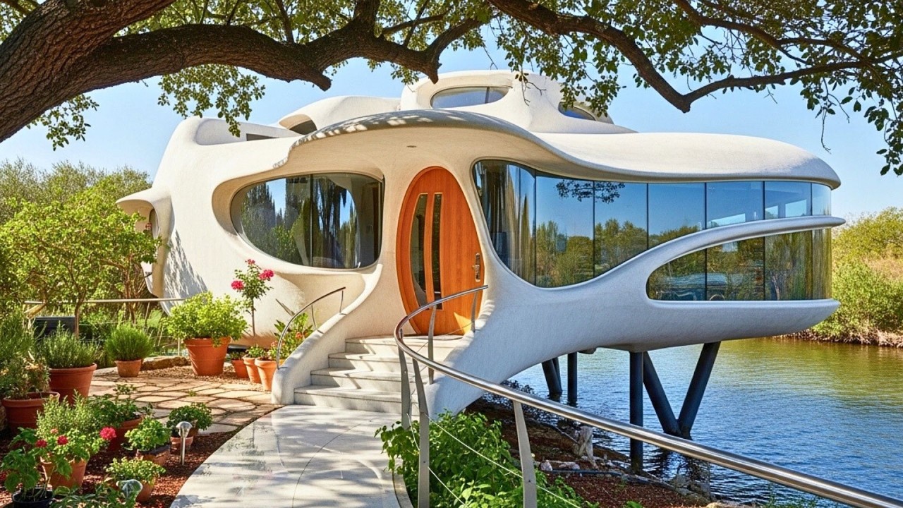Futuristic Yet Cozy Modern Tiny House With Mediterranean Design, Mini Garden And Front Yard Might Be