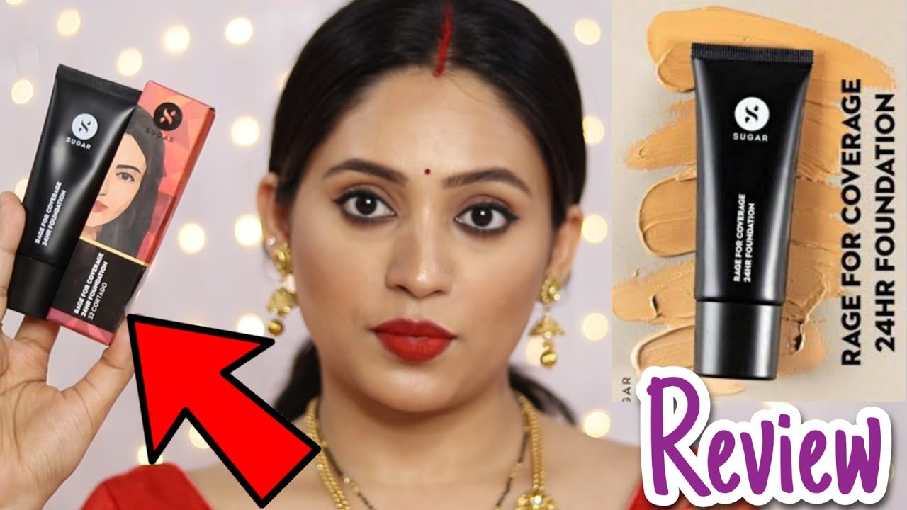 SUGAR COSMETICS RAGE FOR COVERAGE FOUNDATION *REVIEW*APPLICATION || IN-DEPTH TALK #supermakeupstyle