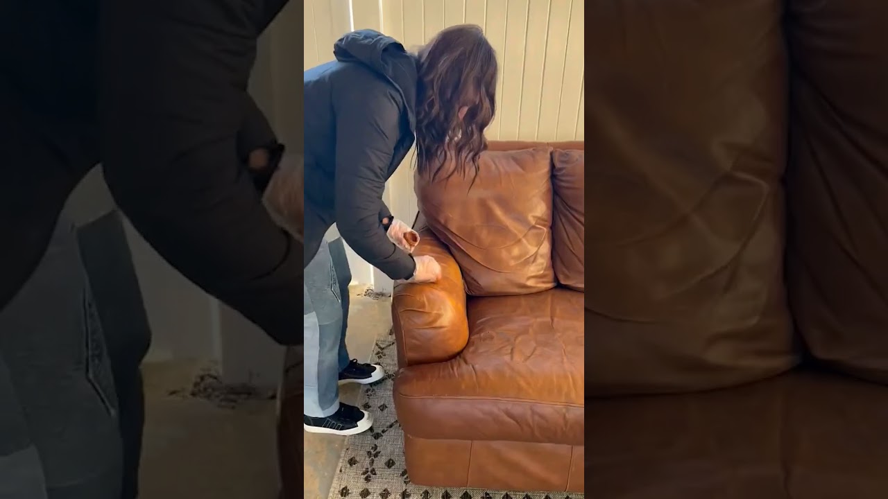 Best and easy way to restore your couch.🔥  #leather # restoration