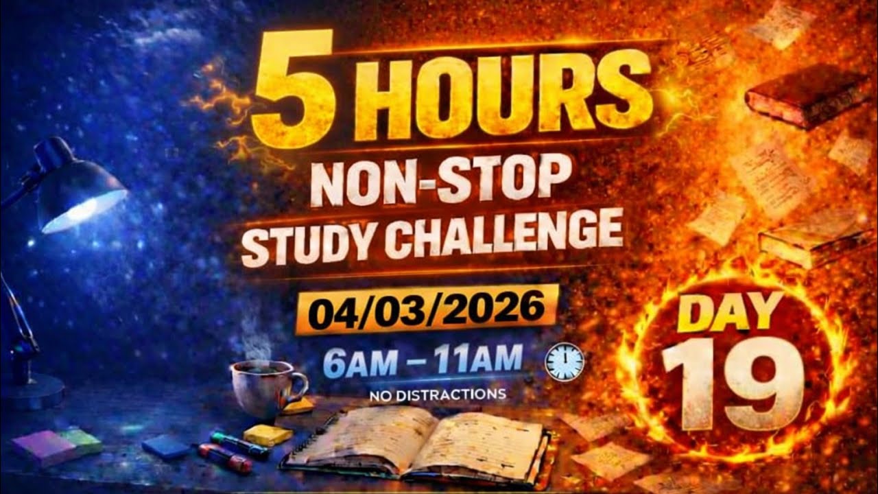 5 Hours Non-Stop Live Study With Me 🔥 | Focus Session | Real Time Productivity