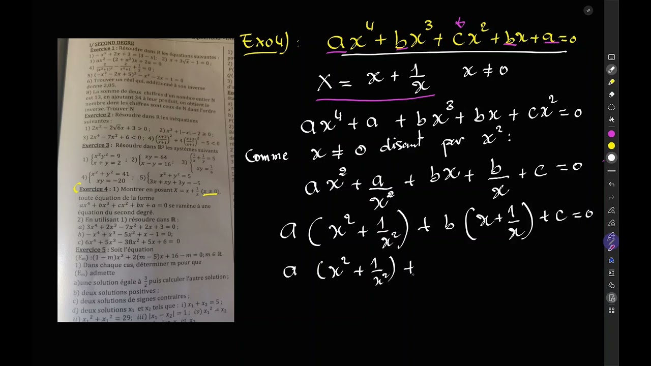 Équation Degré 4 : La Méthode du Changement de Variable (Polynôme Réciproque)