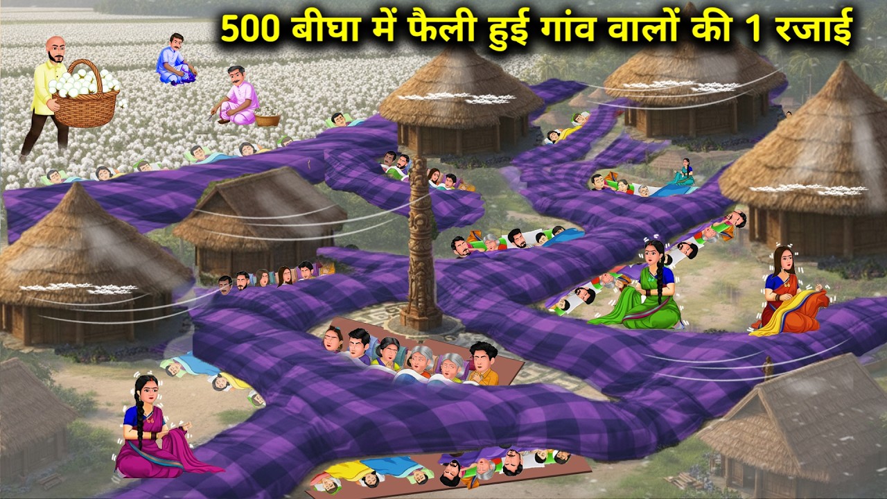 500 बीघा में फैली हुई गाँव वालों की 1 रजाई | Moral Story | Cartoon Videos | Kahani | 2026