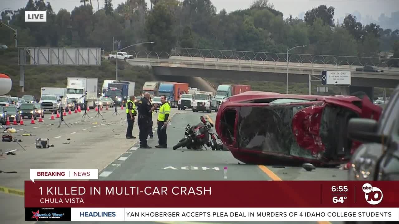 1 dead in crash on I-805 in Chula Vista area