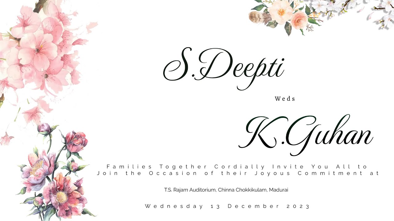 Engagement of S. Deepti & K. Guhan Celebration of Love @ T.S. Rajam Auditorium Madurai