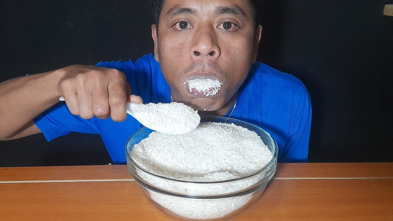 Suapan full bar bar||asmr raw rice||makan beras mentah||compilatoin vidio asmr beras mentah||rawrice