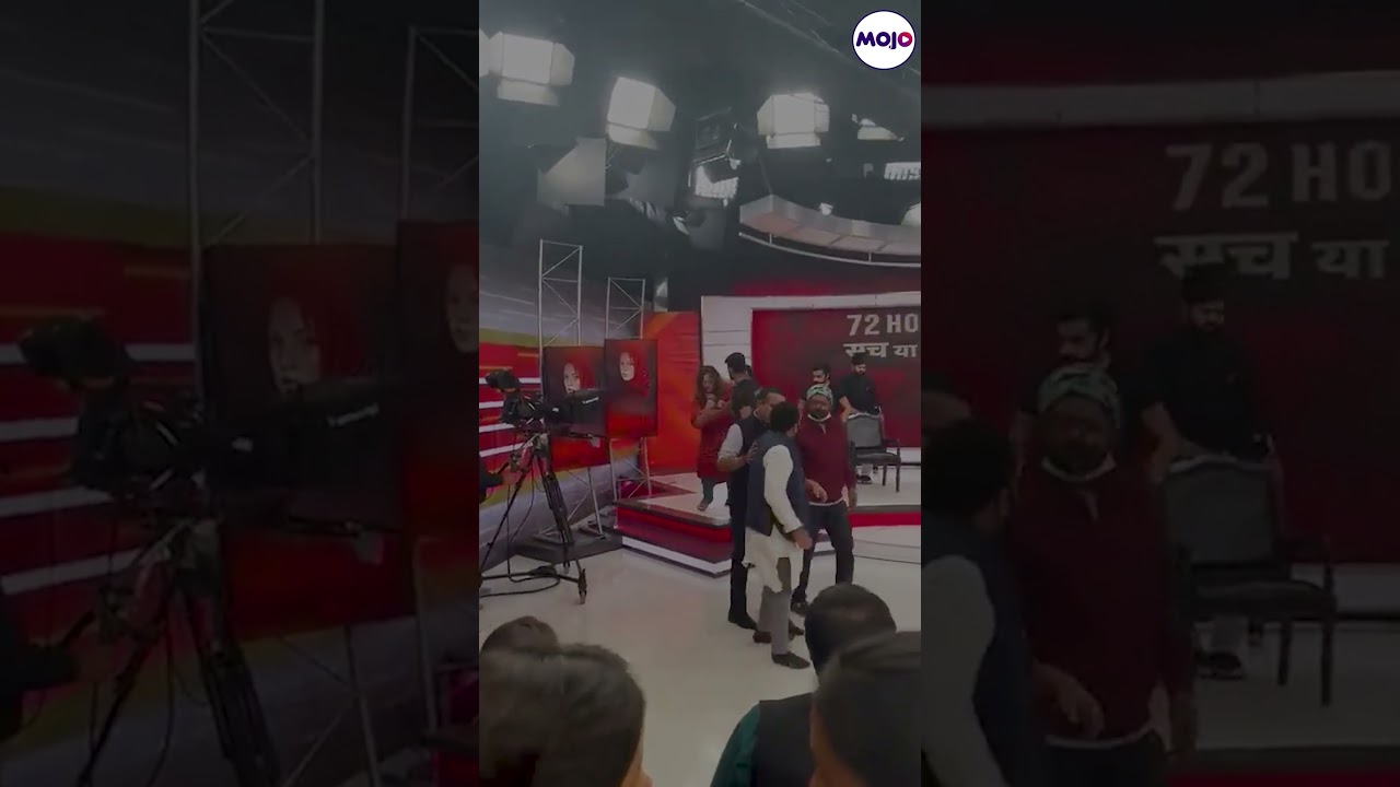 Viral Video: Panelists On TV Debate Get Into Heated Brawl, Anchor Attempts To Pacify #shorts