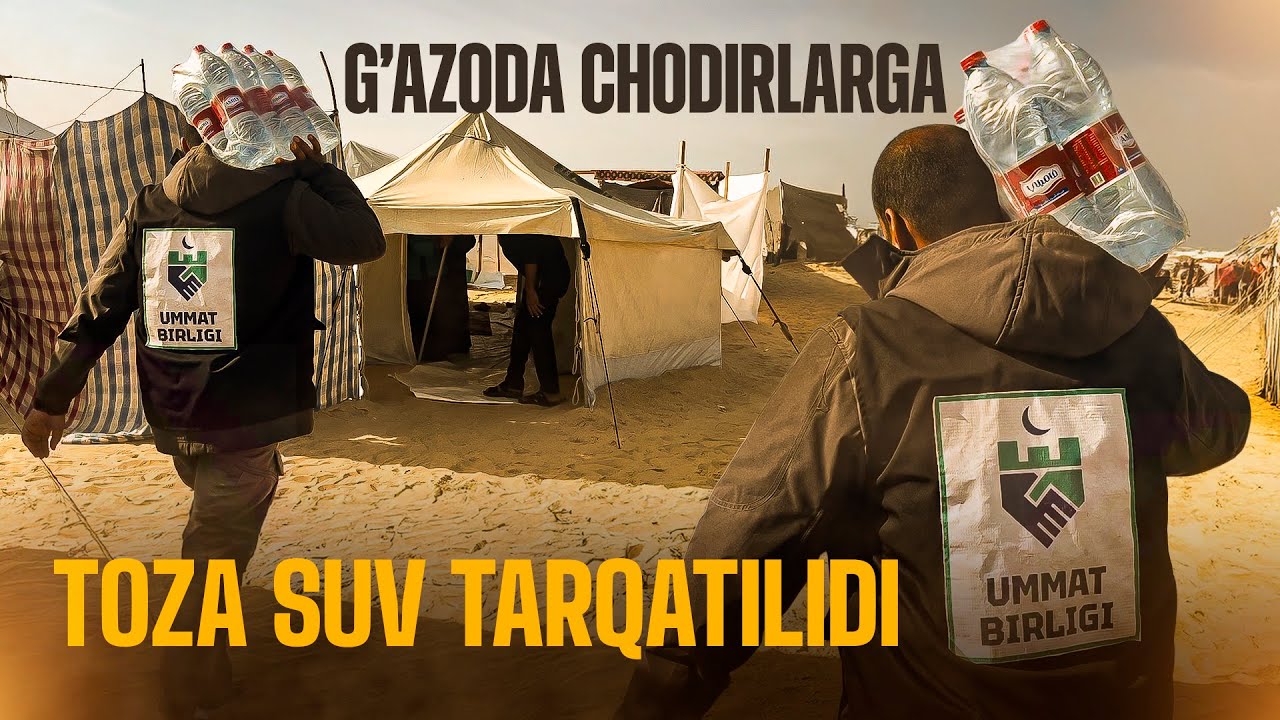 G'azo ahliga | Hastalarga toza suv tarqatilindi.
