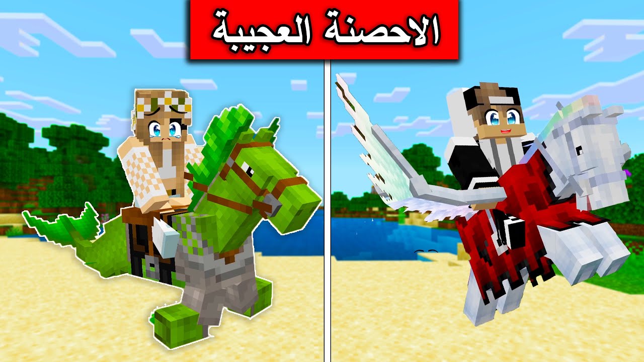 #ماين_كرافت : تحدي سباق اغرب احصنة بالعالم , من سيفوز ؟
